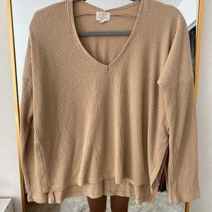Roomy Tan/Pastel Yellow Long Sleeve | S